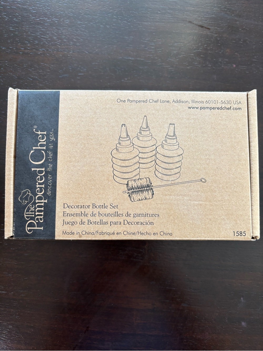 Pampered Chef Easy Accent Decorator Bottle Set #1585 Cookie Cake With Box